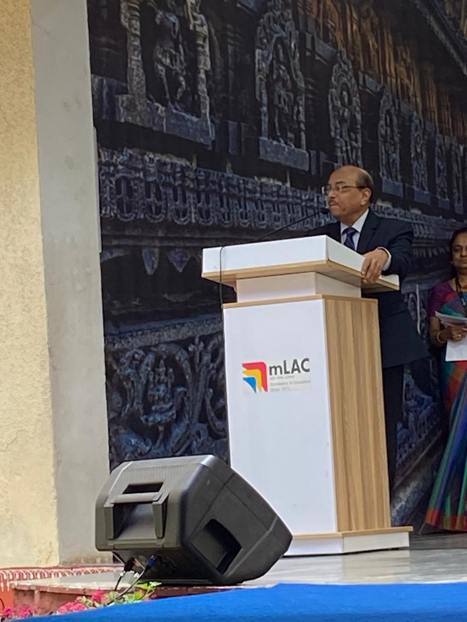 Chief Guest at podium